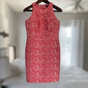 Ann Taylor 4P Sheath Dress / Coral & White / Wedding Guest Dress  / Easter Dress